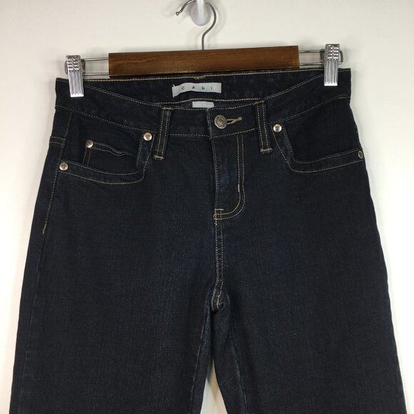 CAbi Dark Wash Wide Leg Jeans Style #895 Size 2 - Picture 3 of 10